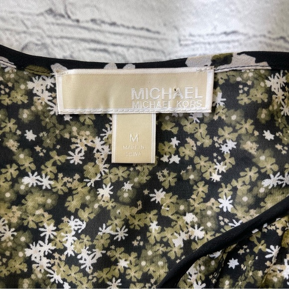 MICHAEL Michael Kors black green long sleeve mini dress fit & flare size M - Picture 7 of 14